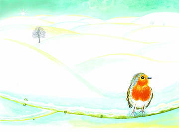 Slovenska ilustracija: Julia Doria, Zima bo dolga, taščica zre v daljavo