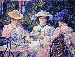 Theo van Rysselberghe - Poletno popoldne (čajaka na vrtu) - 1901