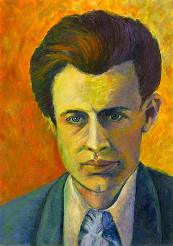 Aldous Huxley, Krasni novi svet, Brave new World, portret avtorja, Julia Doria, knjižna ilustracija Aldous Huxley, Krasni novi svet, Brave new World, portret avtorja, Julia Doria, ilustracije, knjižna ilustracija